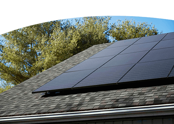 Solar panels on roof of residencial home